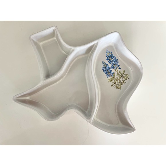 Frankoma Other - Vintage Frankoma Pottery Texas Divided Serving Dish With Bluebells